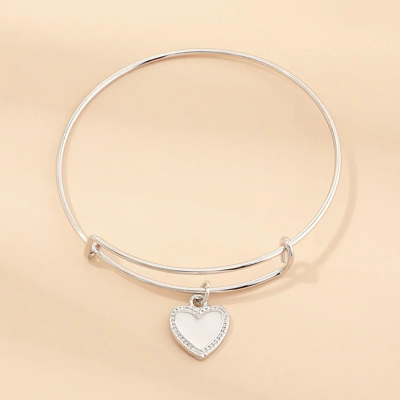 

JUHU simple silver bracelet fashion temperament love adjustable bracelet alloy geometric jewelry women bracelet, Sliver