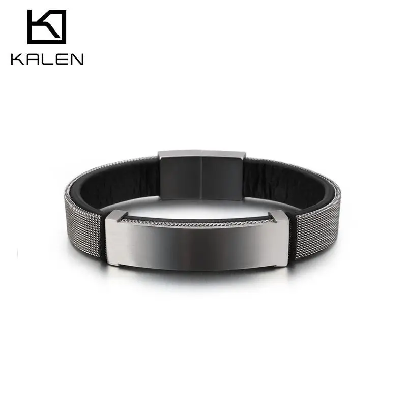 

KALEN Mesh Chain Bracelet 205*12mm Stainless Silver Bracelet For Men