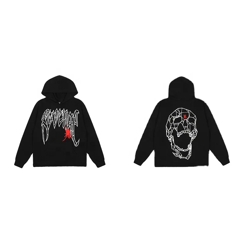 

High street fashion trend Revenges 3d three-dimensional personality printing men's large size cotton hooded sweater spot wholesa
