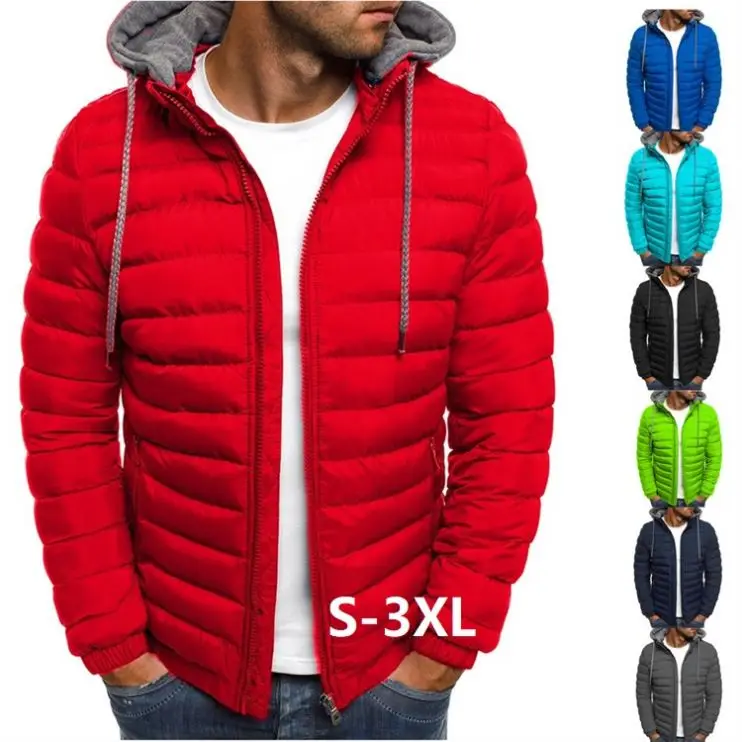 

Wholesale Custom Fashion Fall Hood Jackets Importer Black Quilted In Bubble Blue Winter Men Plus Size Mens Hoodie Puffer Jacket, 7colors