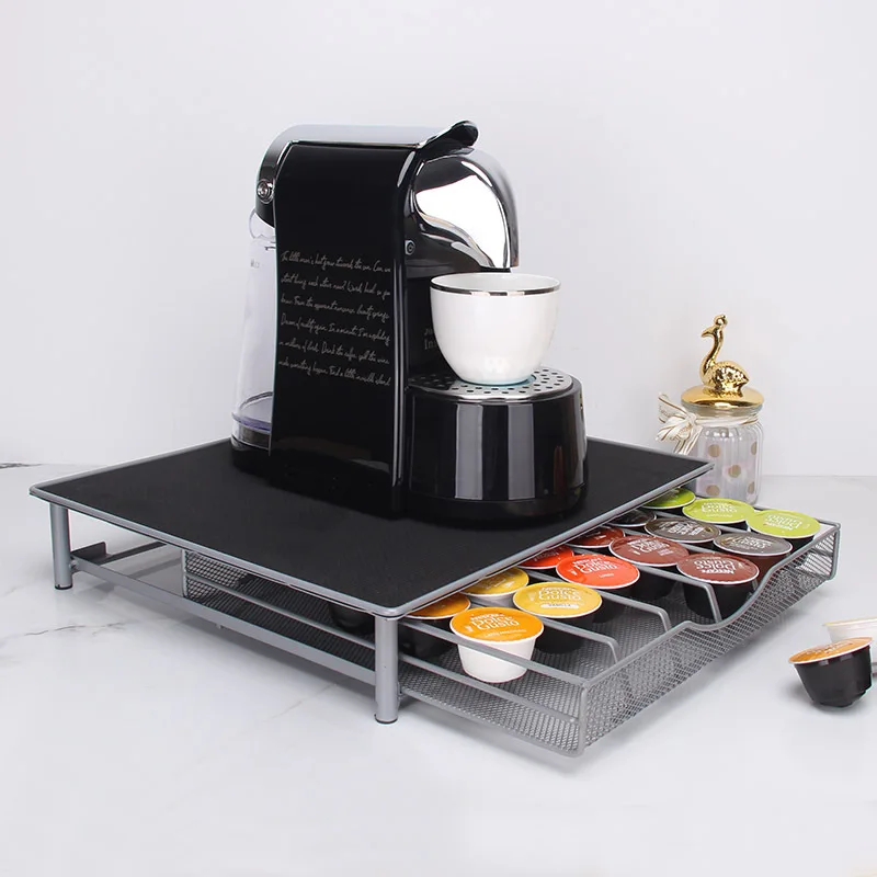 

Factory custom capsules supplier capsule storage box coffee rack, Black