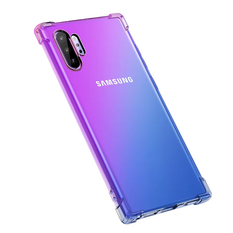 

Soft TPU Ultra Thin Slim Anti-Scratch Purple Blue Gradient Protective Cases for Samsung Galaxy Note 10 Pro phone case gradient, Just as following photos