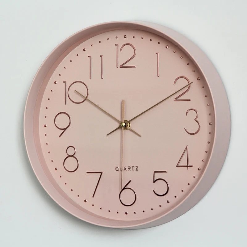 

12 Inch Modern Minimalist Round Plastic Wall Mute Quartz Clock Home Decoration