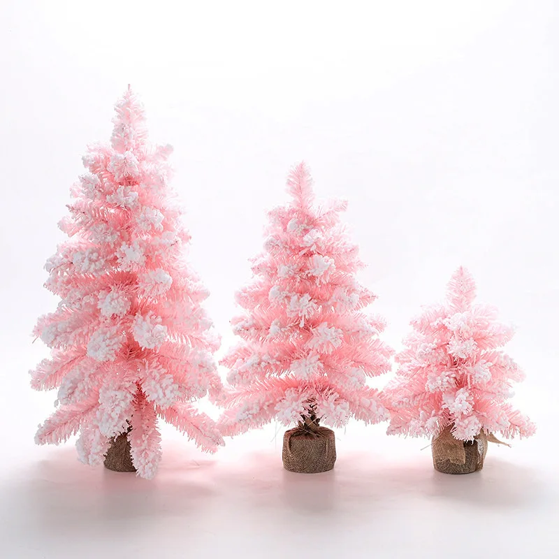 

Artificial Pink Christmas Tree Small Pink Artificial Xmas Tree with Stand for Christmas Decoration