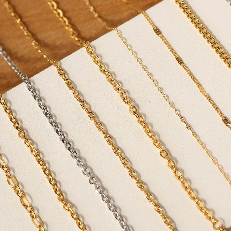 Wholesale Custom 18k Gold Plated Stainless Steel Bulk Chain Diy Personalized Gold Plated Necklace Chains For Jewelry Making