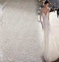 

New fashion sequins lace embroidery mesh fabric for wedding dress