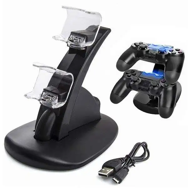 

Wholesale Dual handle wireless controller USB charger For PS4 Slim Handle charger Wholesale Dual