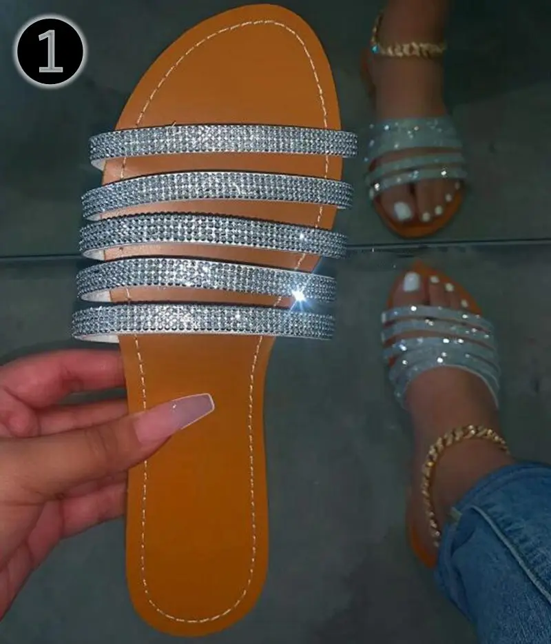

Women's Summer Flat Glitter Slippers Transparent Soft Jelly Shoes Women Slippers Sandals Outdoor Beach Lady Slippers Plus