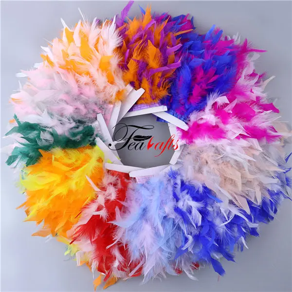 Wholesale 20g Party Fabric Feather Boa Trim Colors Red Black Pink White