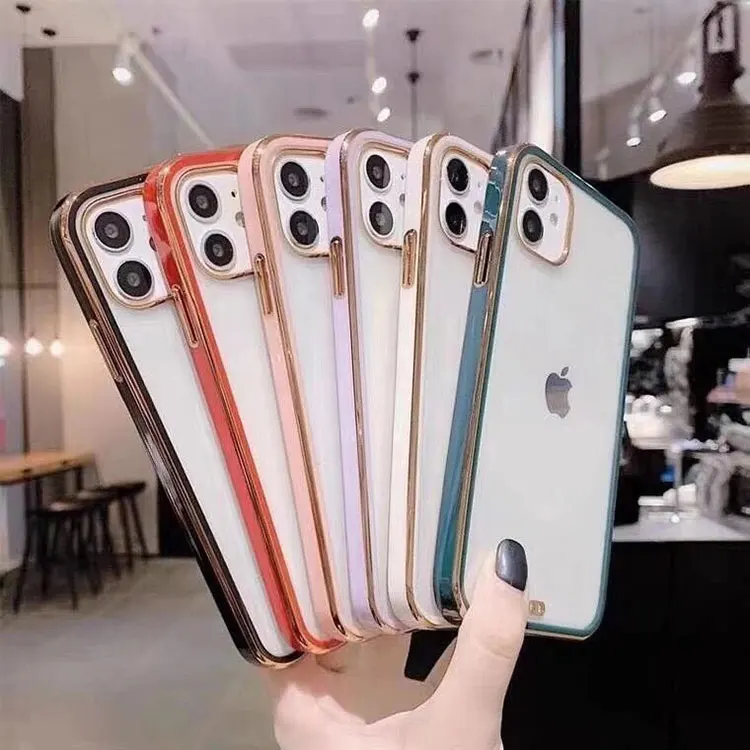 

Amazon High Quality Clear TPU Case Factory Price Custom Back Cover New Design Cell Phone Cases For iPhone 12 Pro Max iphone12, Black,pink,purple,red,green,white