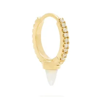 

Fashion women 925 silver huggie jewelry 18k gold hoop opal earrings