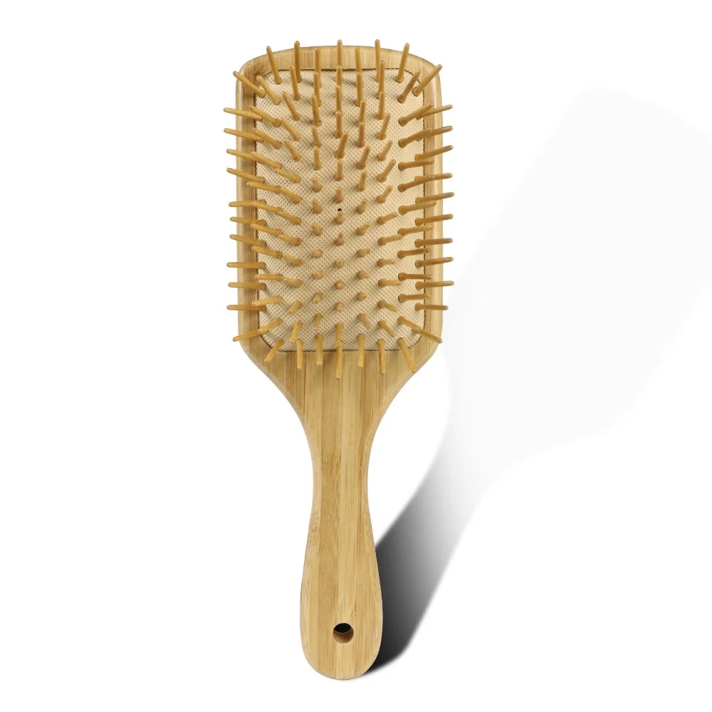 

Factory Price Custom Label Smooth Massager bamboo wood scalp paddle hairbrush