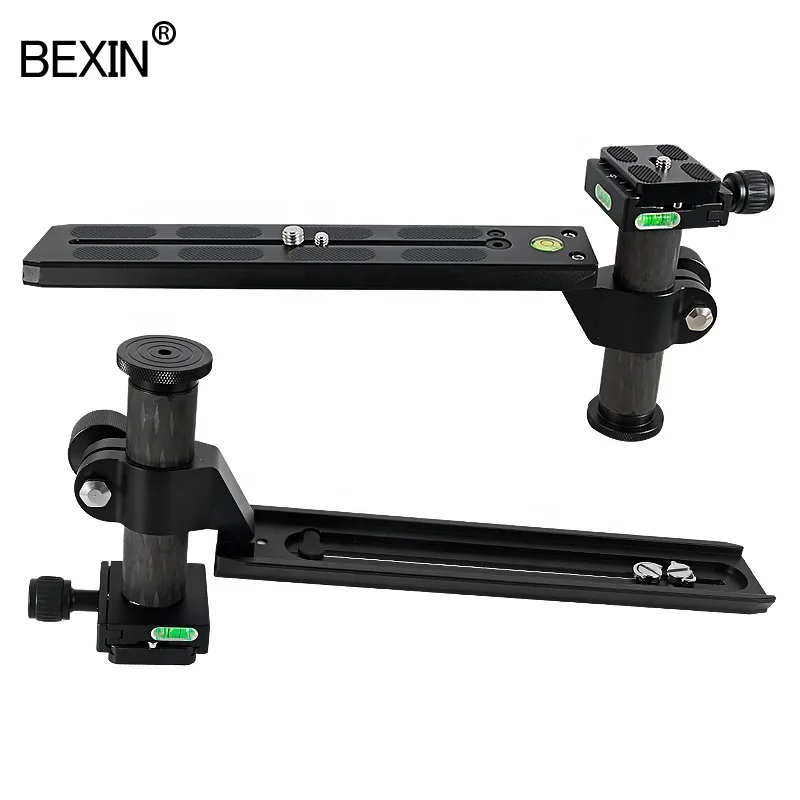 

BEXIN 250mm Carbon Fiber column Professional dslr Camera Plate tripod head lens holder Camera long Quick Release Bracket Plate, Black