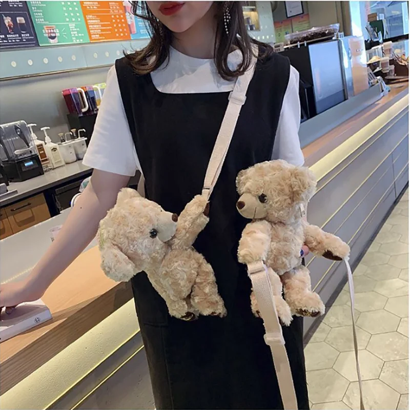 

Wholesale Cute Small Cartoon Teddy Tote for Kids Cheap Ladies Fabric Retro Crossbody Shoulder Women's Fur Winter Handbag 2021, 1 colors