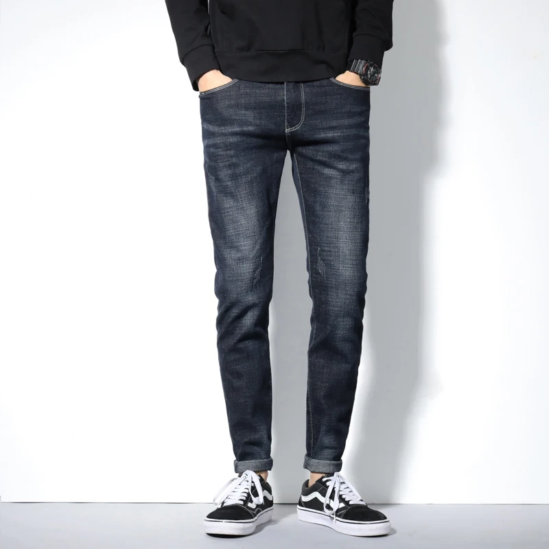 

Fashion Soft Autumn Business Casual Classic Mens Trousers Casual Stretch Slim Jeans Demin Pants
