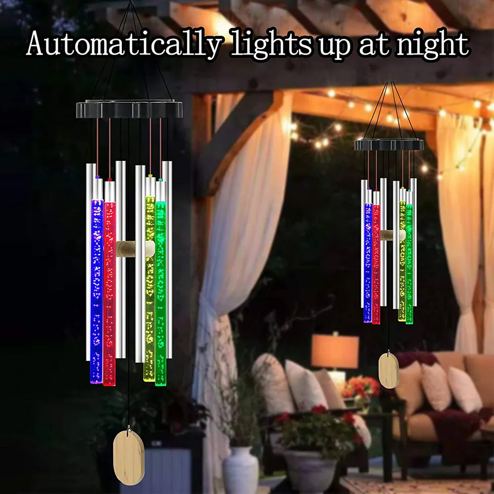 

Girl Room Home Decoration Bell Ornament Windchimes Room Decor Wind Chime Lamp Colorful Bubble Column Windbell Light