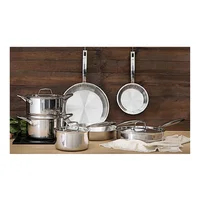 

hot sale 6pcs Triply stainless steel cookware pans set with induction bottom