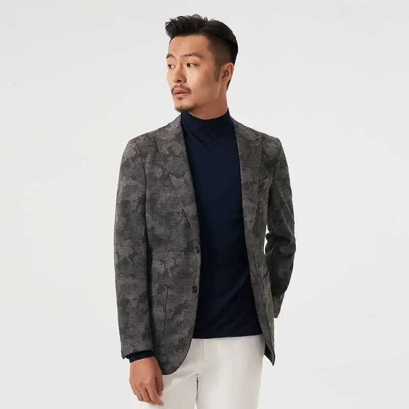 

Men's printed t-shirt OEM Factory Price Customized Men's Slim Fit Trendy Tuxedos camouflage Suit Blazer Jacket for men
