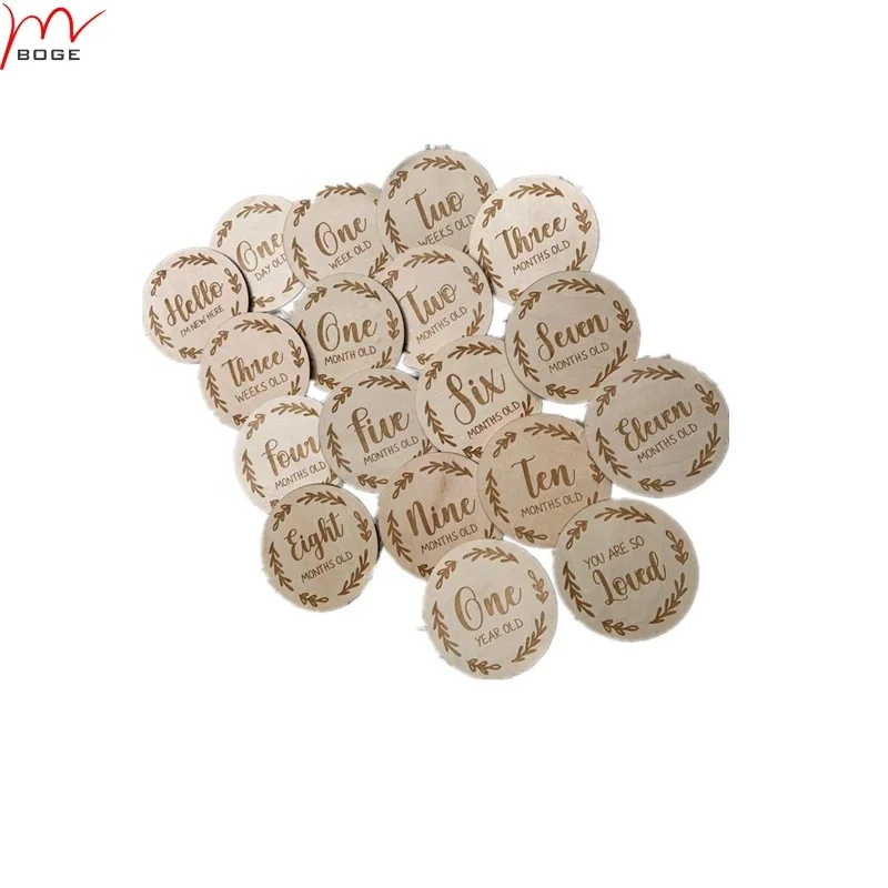   Newborn Gift Idea engraved wooden monthly milestone baby milestone cards party props