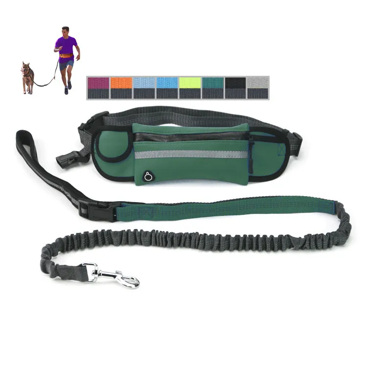 

Dropshipping Hands Free Reflective Adjustable Running Bungee Waist Nylon Rope Leads Pet Dog Jogging Leash