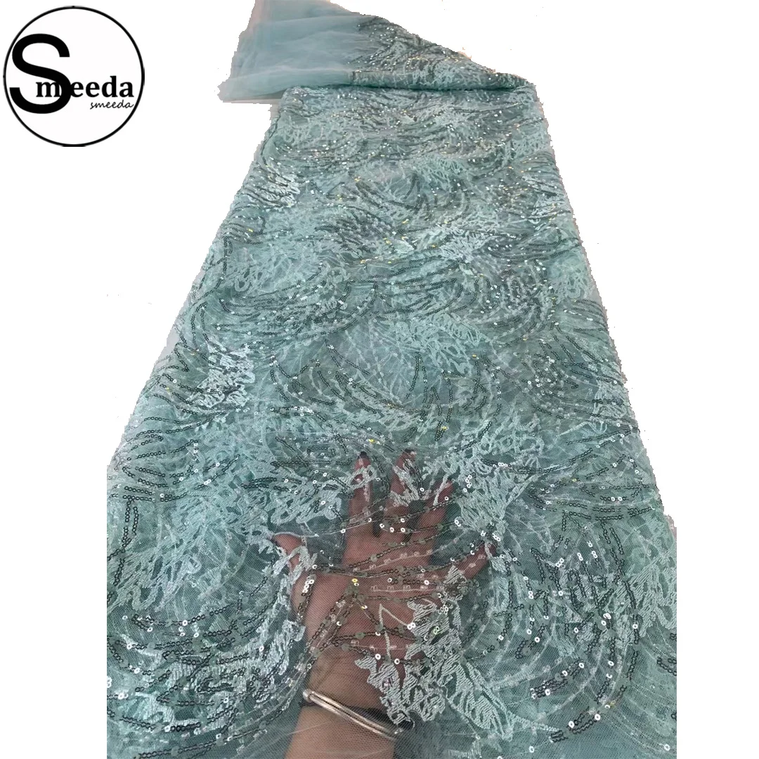 

new design embroidery tulle fabric sequin SMD18N020