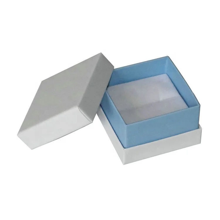 

Creative plain white blue color gift packaging fancy paper stud earring boxes for whole sale