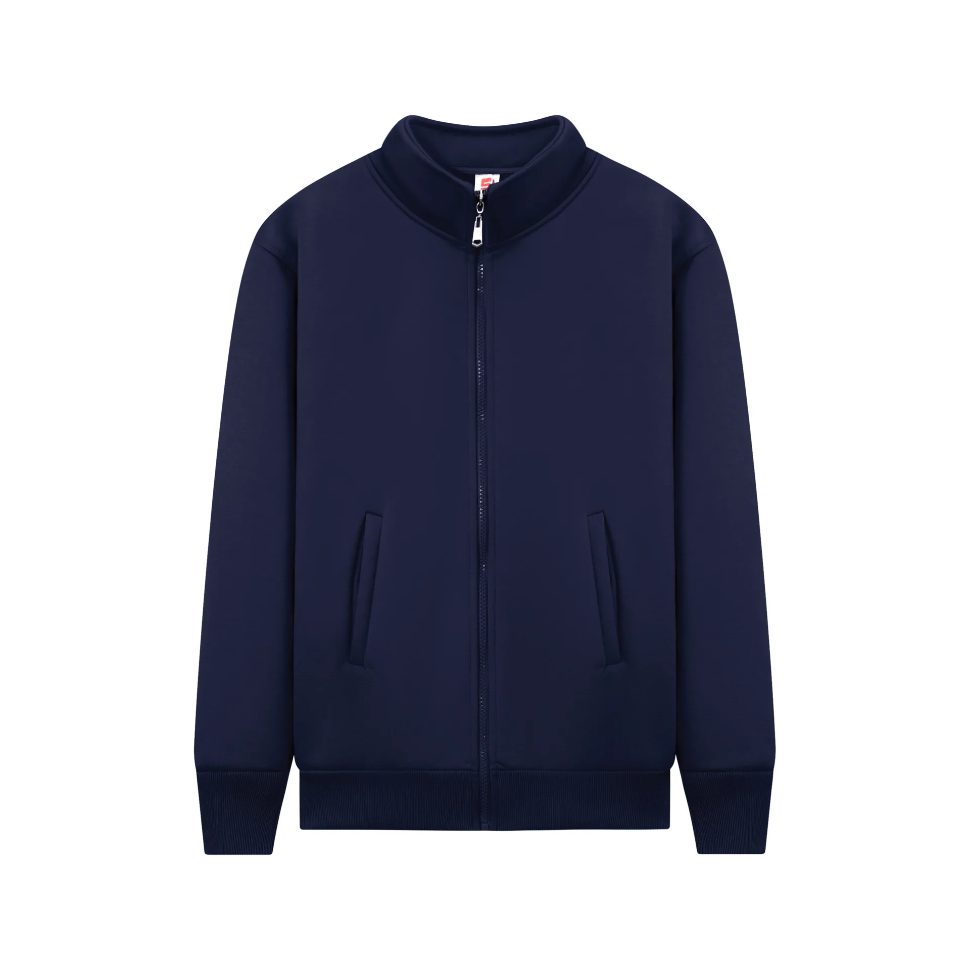 

new 650g winter warm zipper stand hoodie custom printed OEM logo blank cotton polar fleece stand collar hoodies