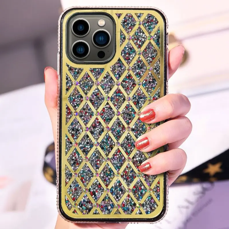 

Electroplating diamond high-quality rhinestone protective cover for iphone 13 pro max mobile phone shell 12 11 XR XS, Photo