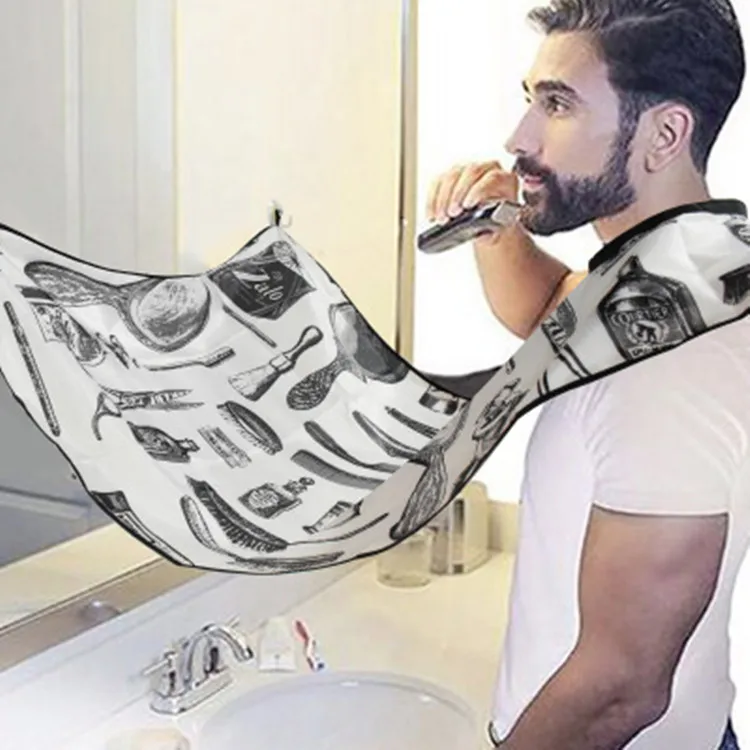 

Hot Men Beard Bibs Apron Shaving Aprons Beard Care Clean Trimming Catcher Hair Trimmer Catcher Accessory, Black/red/white/yellow