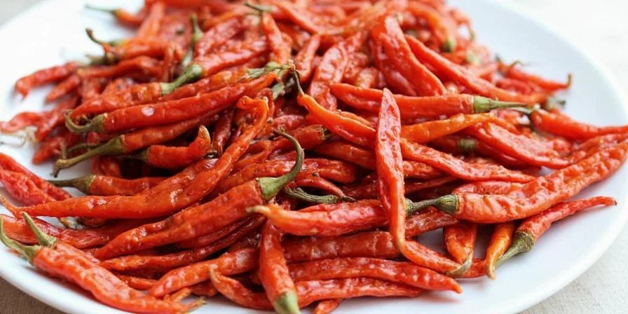 Chilis baking on a tray inside the oven