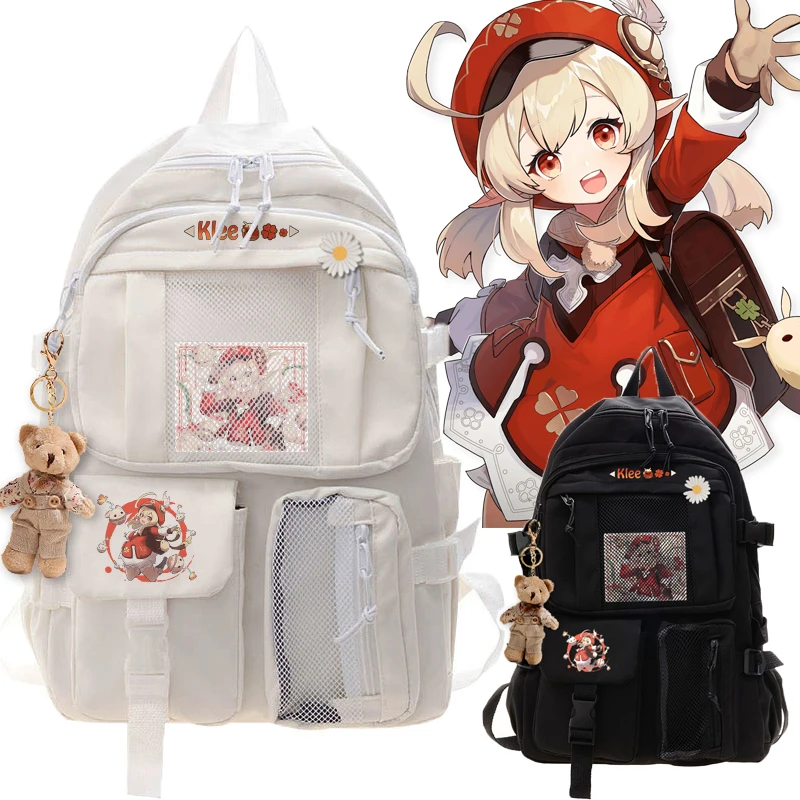

Game Genshin Impact cosplay Keqing Klee ZhongLi Fashion Backpack Shoulder Bags School Bag Mochilas Student Backpack gift ZhongLi