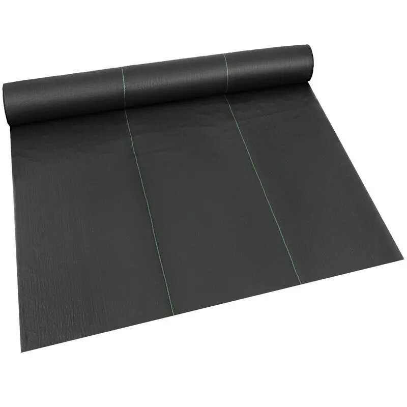 

90 gsm 1m x 15m Weed Control Fabric Barrier Ground Cover Membrane Black Landscape Film for Garden Path Terrace Patio