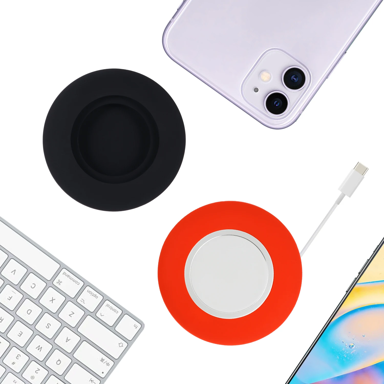 

Silicone Winder Wire Cable Organizer Holder Magnet Charging cable Winder Cables Storage For Magsafing Charger, Red,blue,white,black