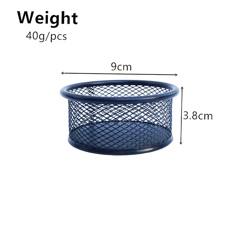
Hot sale metal mesh cable Paper Clip Dispensers office desktop organizer storage box round paperclips dispenser holder 