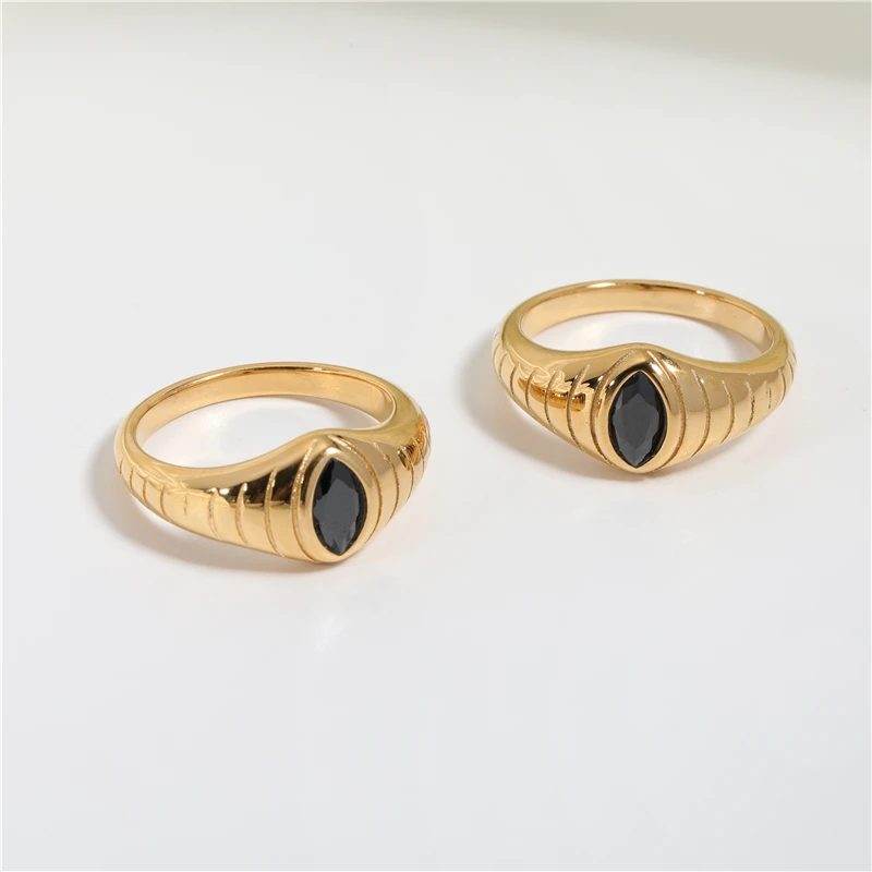 

Non Tarnish & Waterproof Eye Shape Rings for Women Stainless Steel Gold Jewelry