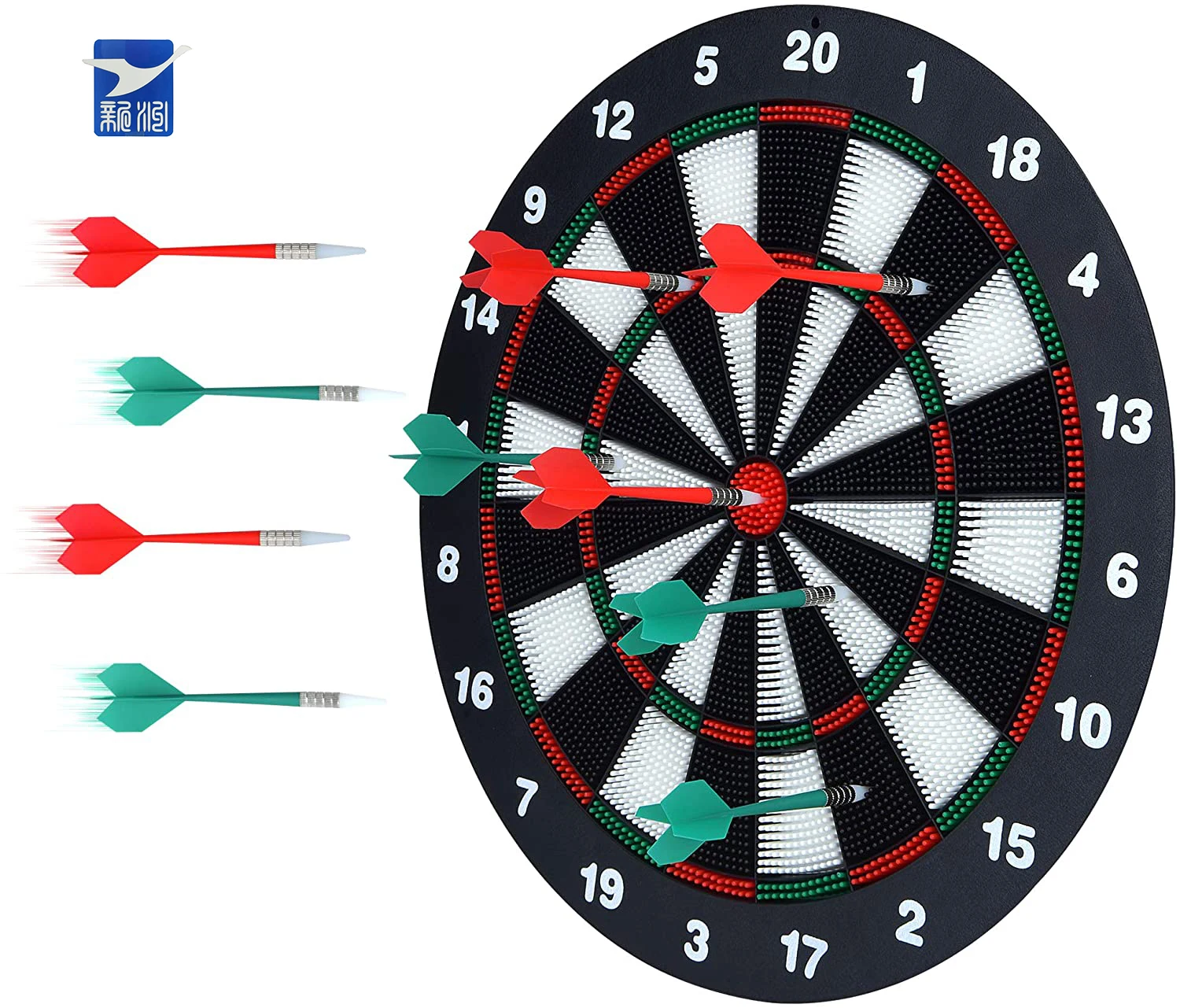 

Safety Dart Board Game Set with 8 Soft Tip Darts, Indoor Outdoor Party Games, Sports Darts Boards Wall Mounted  Round