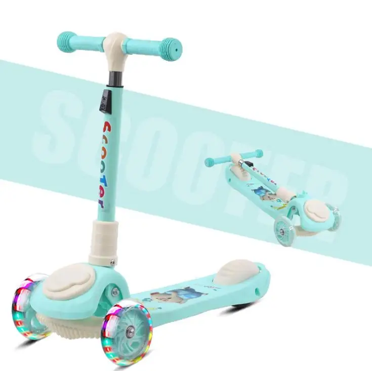 

2020 Wholesale Multi Color Thick Flashing Wheel Kids 3 Wheels Scooter