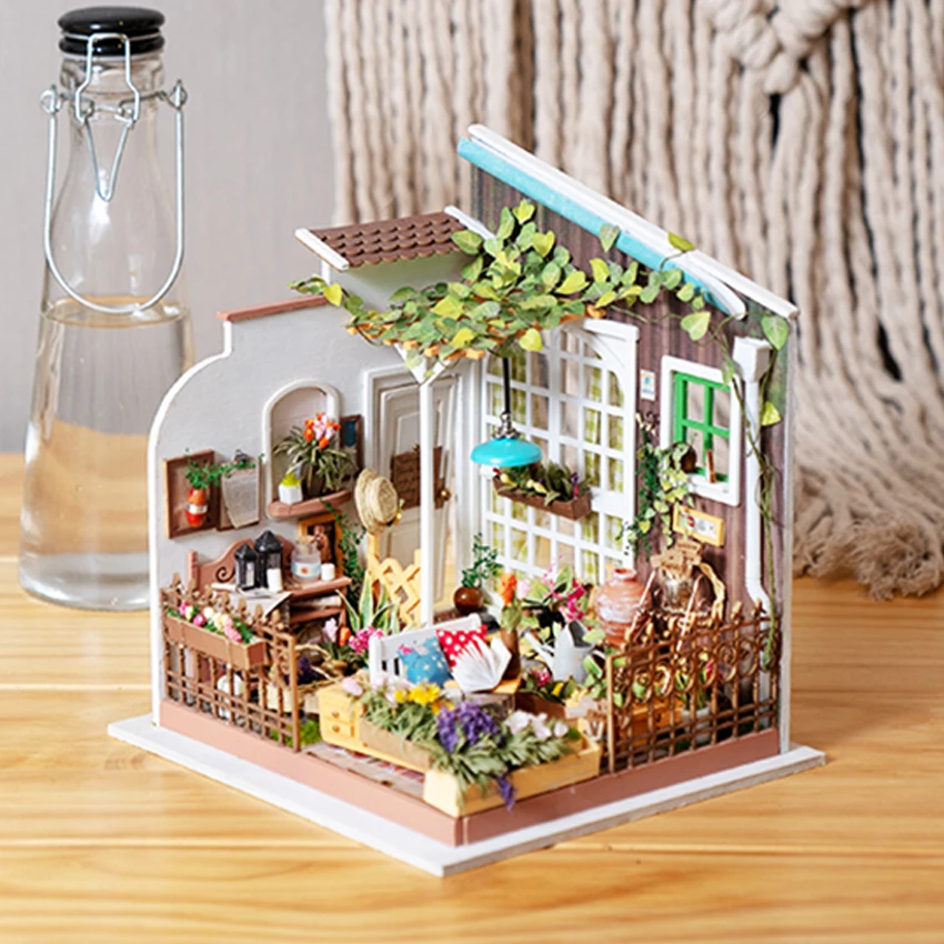 

Robotime Rolife Wood Crafts DG108 Miller's flower house 3D Wooden Puzzle DIY Miniature Doll House