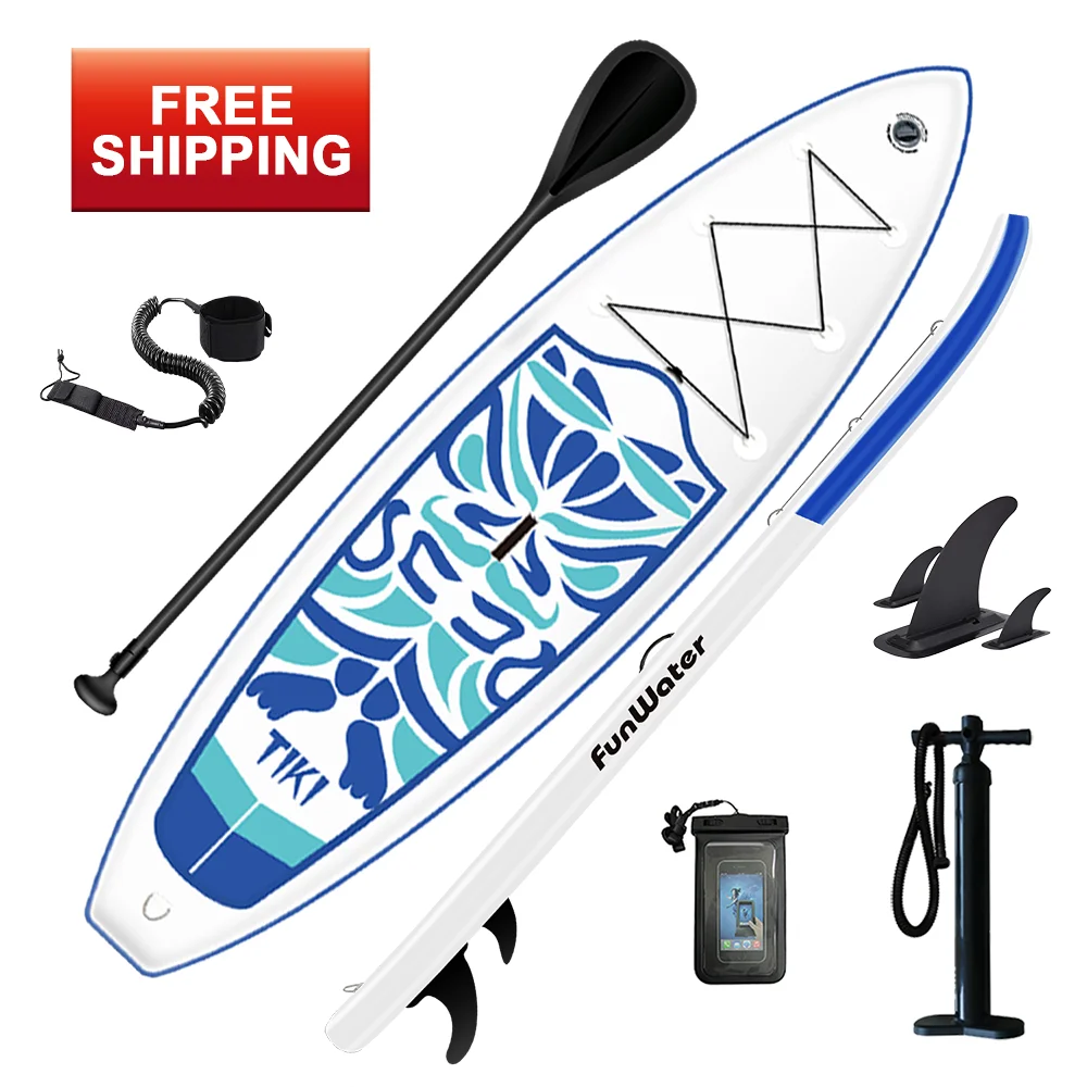 

FUNWATER Free Shipping water surfboard sup board race custom sup paddle board inflatable surfing board standing up paddleboard, Blue