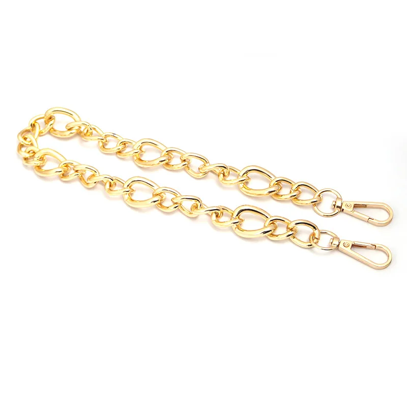 

Meetee B-C132 Light Gold Fashion Irregular Size Circle Thick O-shaped Flat Chain Zinc Alloy Handbag Bag Chain