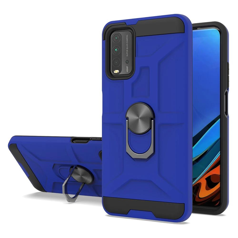 

Shockproof midnight green mobile phone case cover with metal ring for Redmi 9 Power Note 10 Pro Max 10S