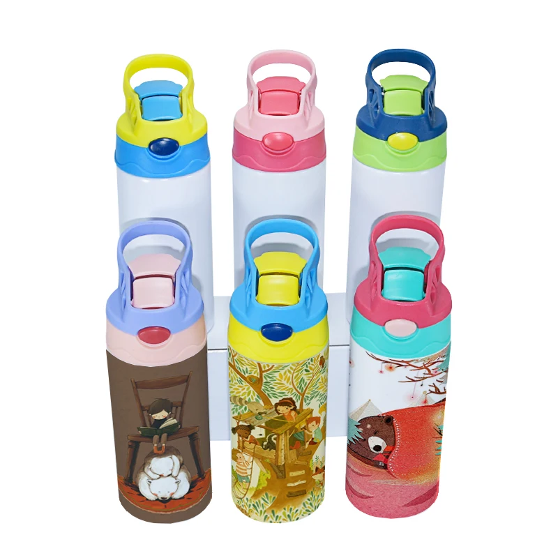 

US warehouse AGH 12 oz 350ml stainless steel vacuum insulated blank kids sublimation tumbler water bottle with flip top lids, Uv color