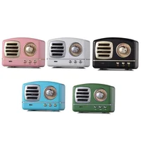 

2019 Amazon hot HIFI Stereo mini Portable TV Shape Retro Bluetooth Speaker with FM Radio MIC Aux TF U Disk