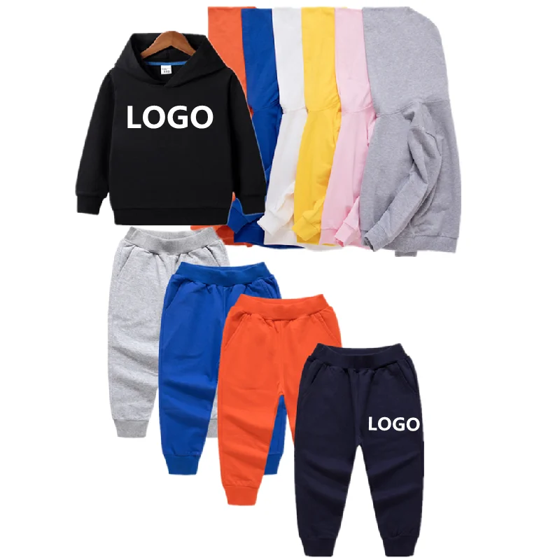 

Custom LOGO Made Outdoor Wholesale Kids Jogging Suits Set Custom Jogger Kids Boy Clothing Suit Tracksuits Sweatsuit Sets, Red/orange/grey/blue/pink/black/yellow