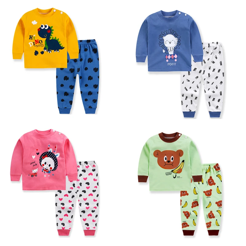 

Children Cheap Pajamas Suit Children Cotton Pajamas Holiday Kids Suits Kids Night Suits, Picture shows