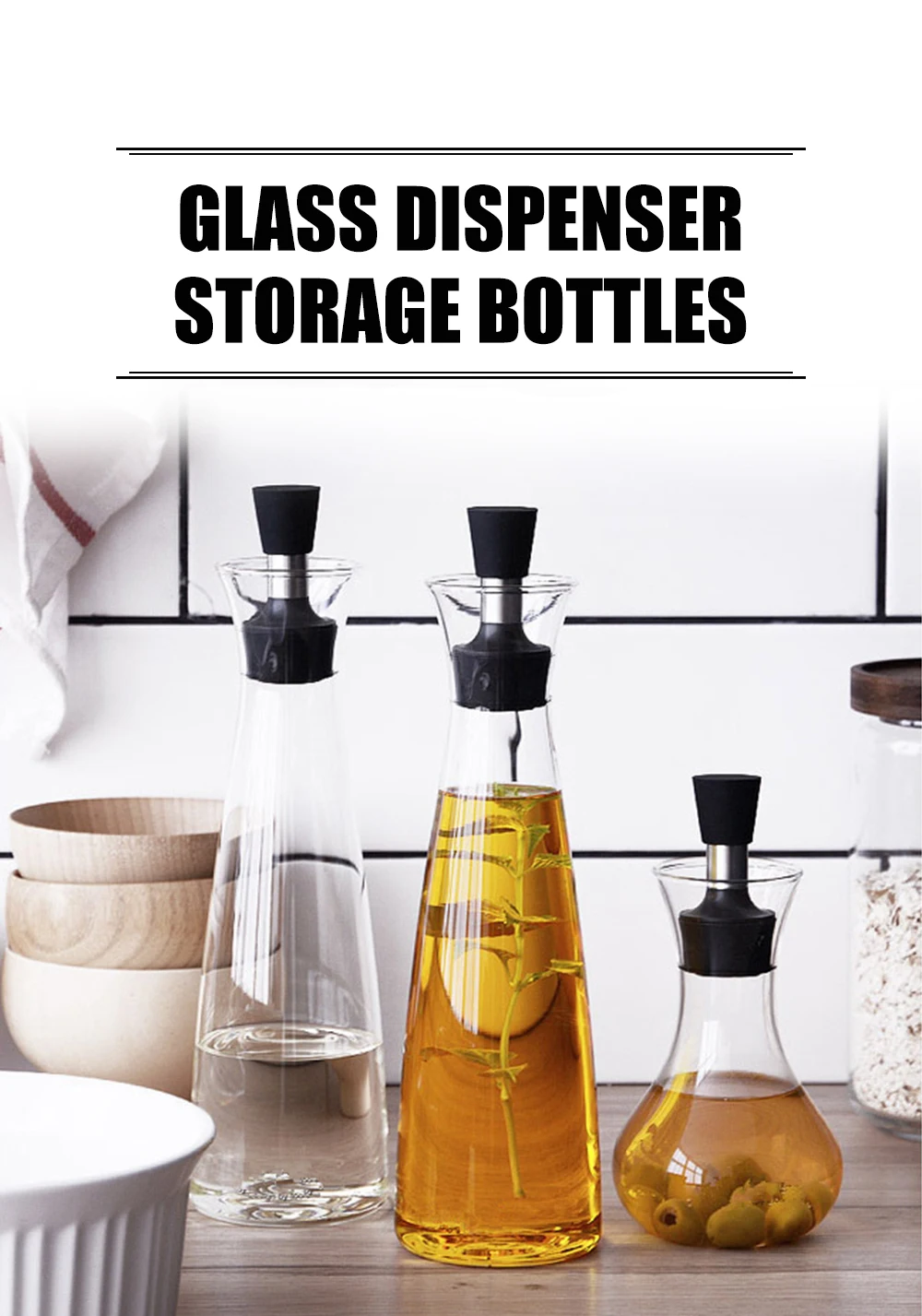 Modern Simplicity Large Capacity Cooking Oil Storage Bottle For Kitchen
