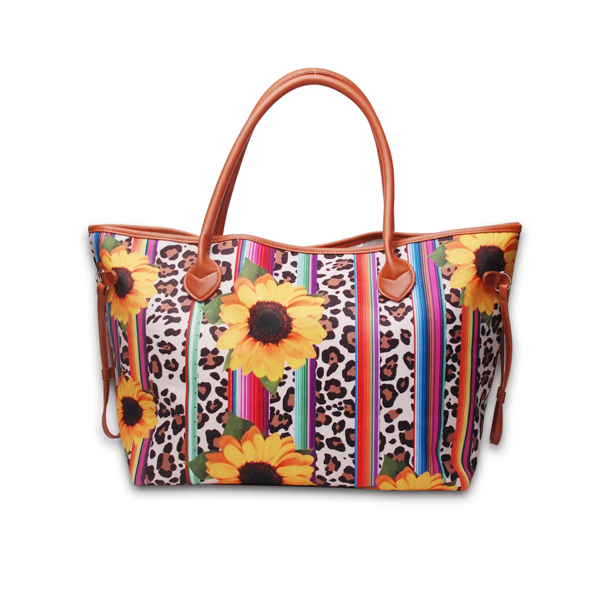 

Wholesale Leopard Serape Weekender Bag Sunflower Tote Bags Luggage Canvas Tribal Tote Purse With PU Leather Handle DOM-1081616, Leopard serape sunflower