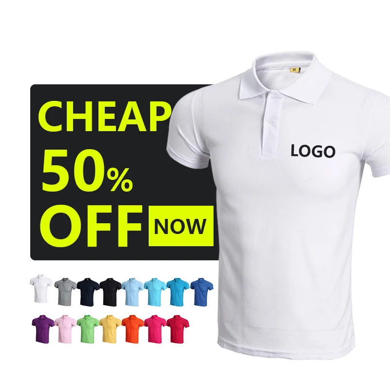 

white leisure polo shirt custom Embroidered logo T Shirt Plain Golf Polo blank short-sleeved Mens Polo Shirts