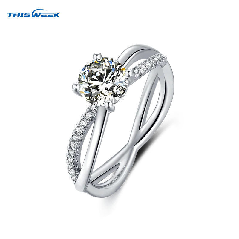 

Luxury Women Moissanite Diamond Jewelry Wedding Band Ring Moissanite Diamond 925 Sterling Silver Ring