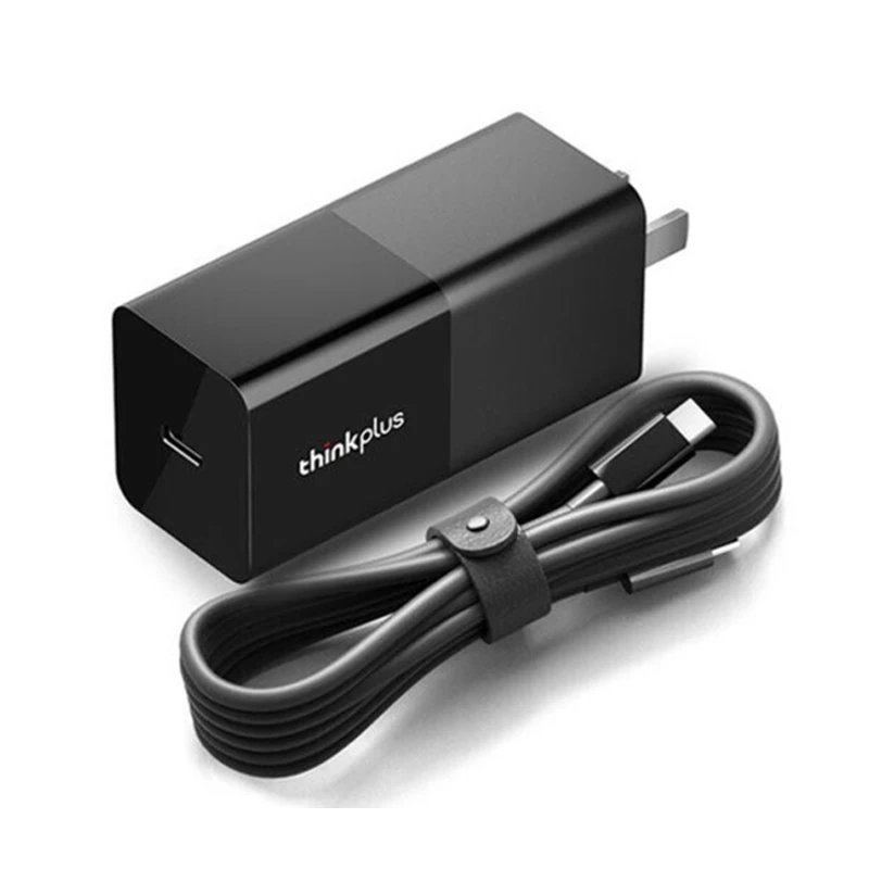 

Usb-C Lipstick Portable Power Adapter Laptop Charger Power Cord X1 X280 T480S 65W X390/T490 for Lenovo Thinkplus, Black/red